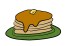 Illustration of a stack of pancakes on a green plate